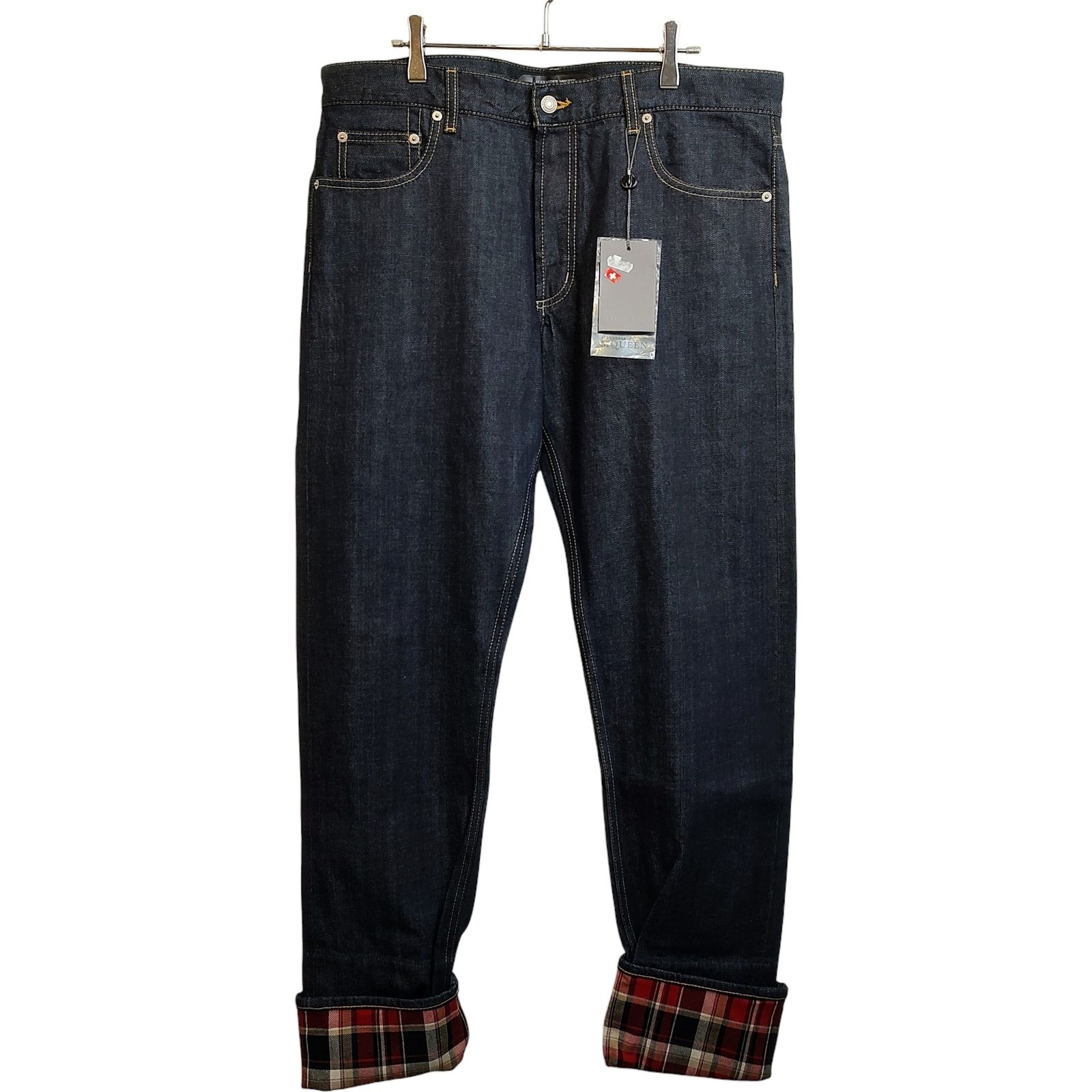 ALEXANDER McQUEEN アレキサンダーマックイーン Check-lined denim 