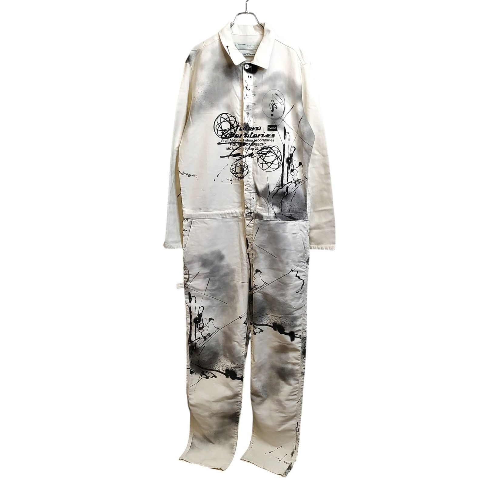 OFF-WHITE オフホワイト Futura BOILER SUIT ALL OVER ジャンプスーツ つなぎ OMY20-830 Xl ホワイト×マルチ メンズ