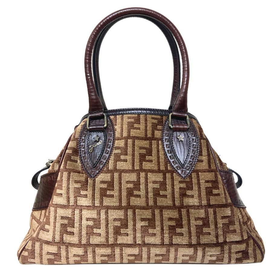 FENDI　フェンディ　バッグ　エトニコ　パイル　ロゴ　ハンド　ボストン　エスニック　レア　希少