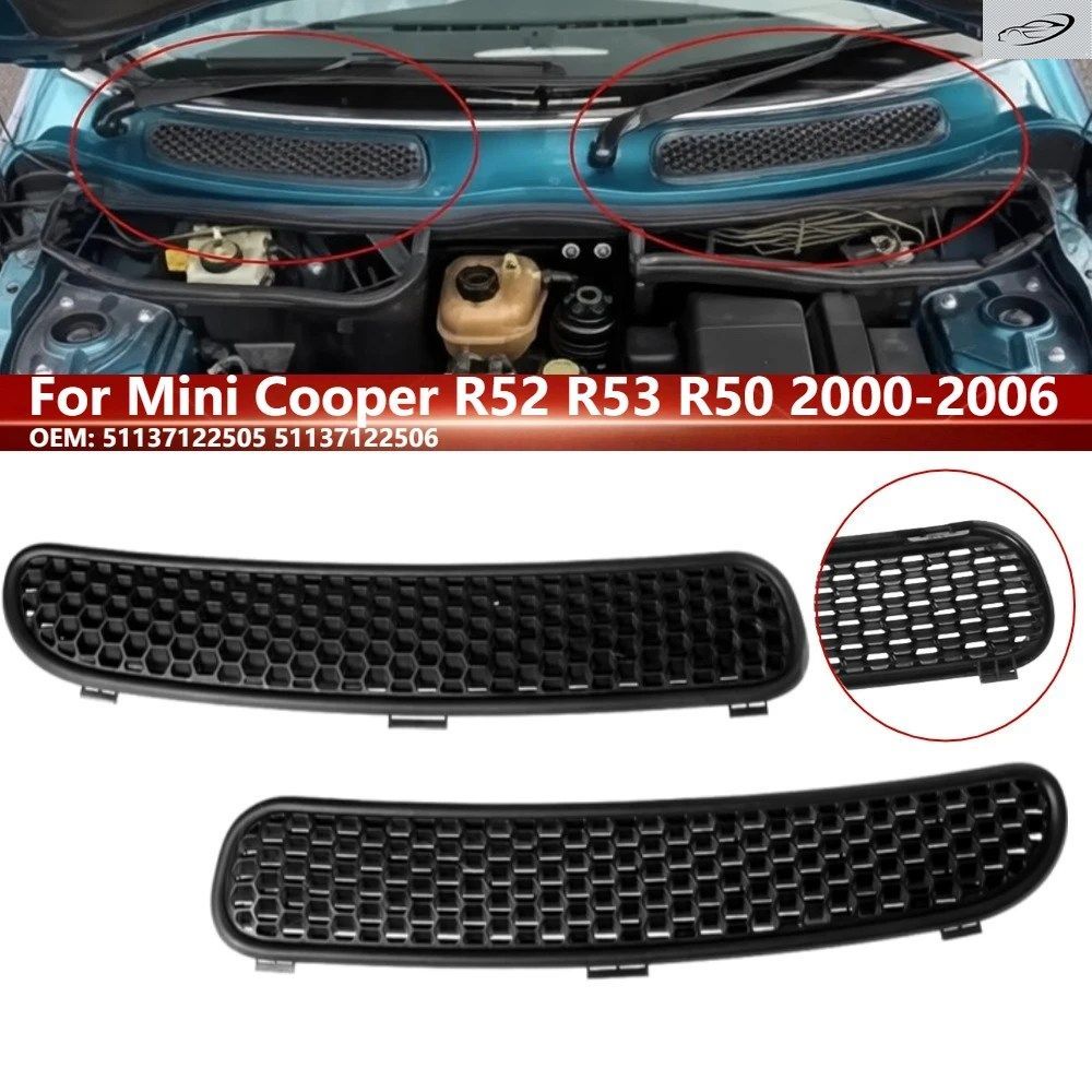 2個セット 車用エンジンフード エアベント カウルスクープ グリル スカトル 51137122506 MINI COOPER R52 R53 R50 2000-2006