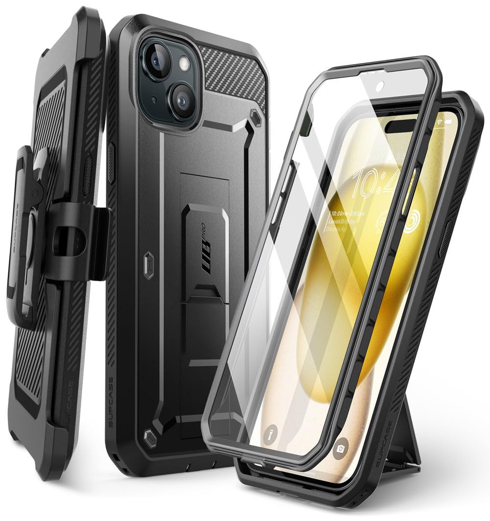SUPCASE iPhone 15 Plus ケース 6.7インチ 2023 全面保護 耐衝撃性 米軍事規格取得 ケースと液晶保護フィルム一体型 腰かけクリップ付き 防塵 スタンド・リング機能 スポーツ UBProシリーズ