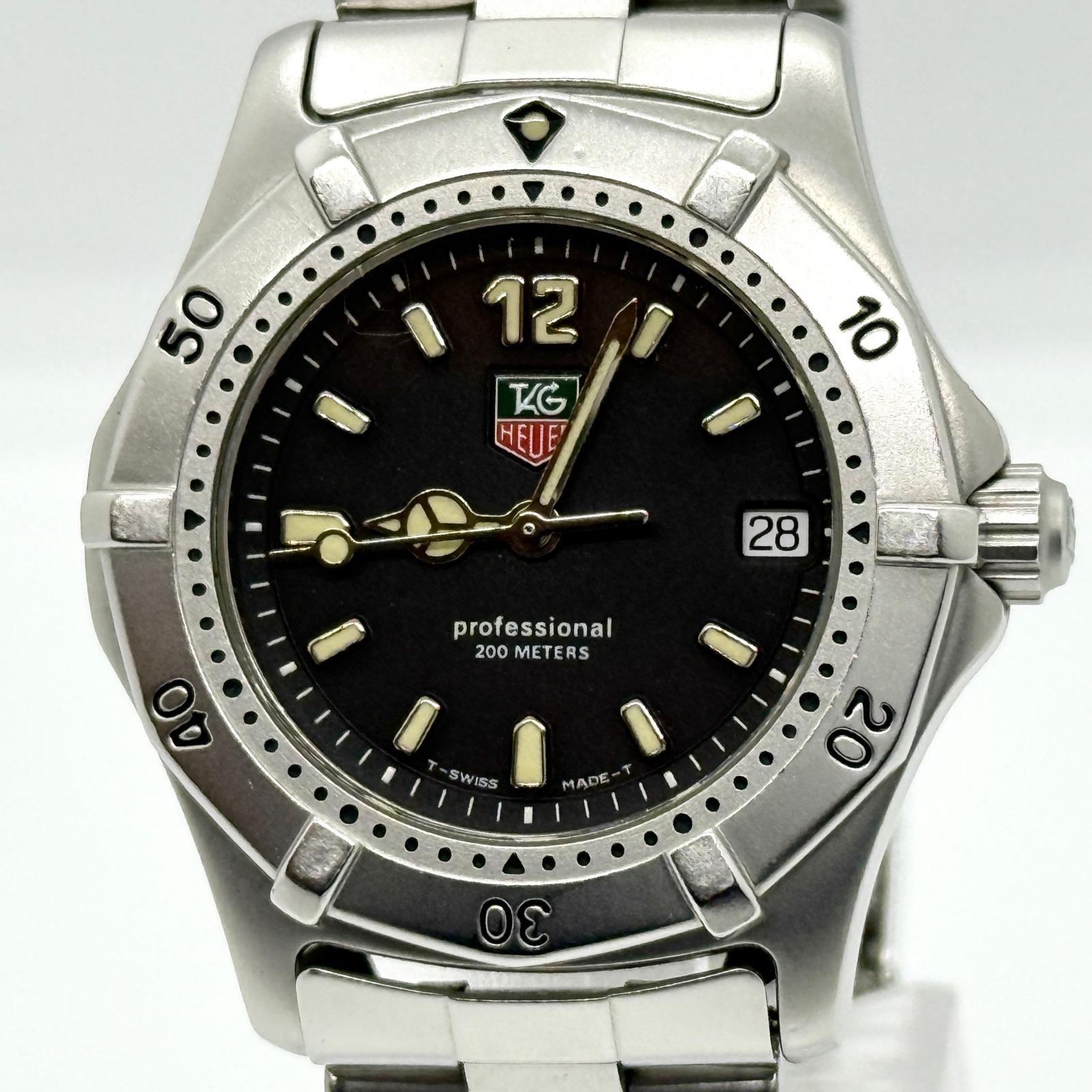 TAG HEUER タグホイヤー プロフェッショナル 200m 2000シリーズ WJ1210 ブラック QZ メンズ 腕時計 稼働品 25,970円
