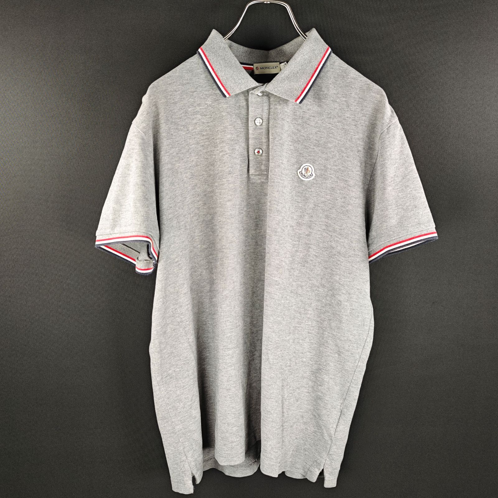 MONCLER モンクレール 半袖ポロシャツ 襟ライン トリコロール　メンズ　ＸＬ 9,100円