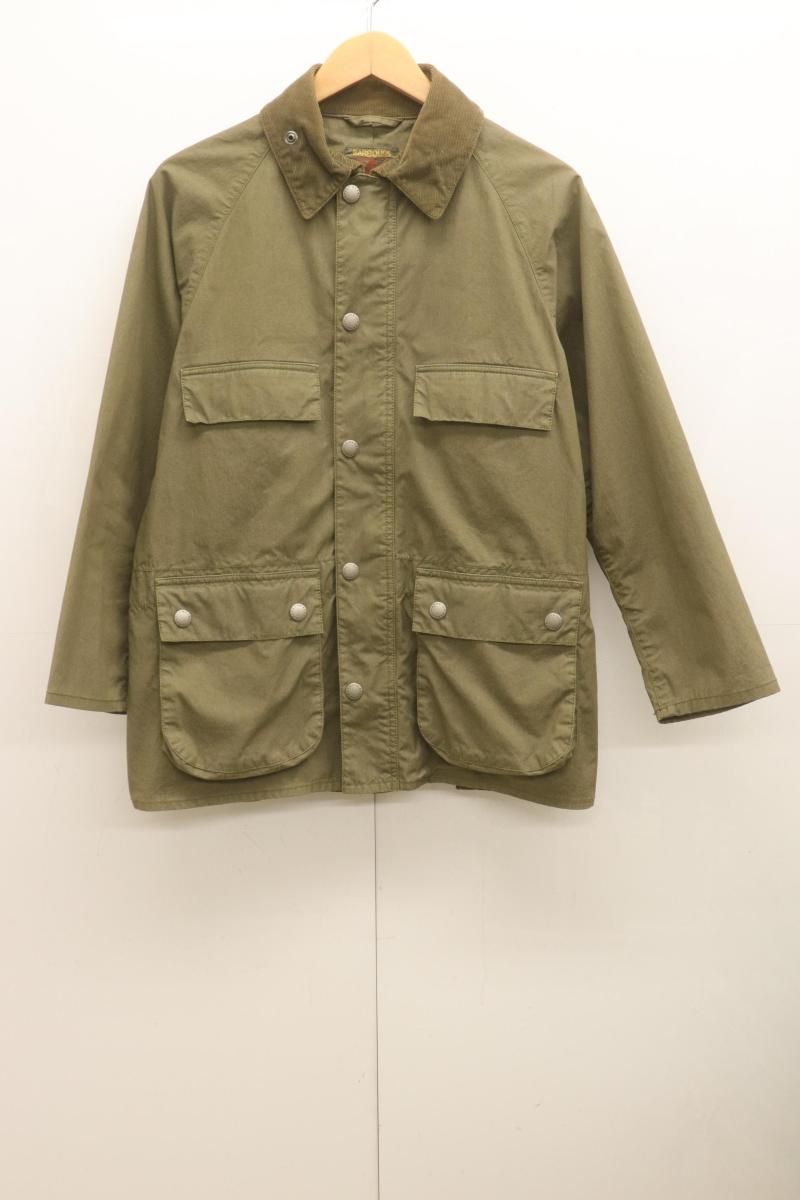 【中古】 Barbour メンズジャケット S OVERDYED BEDALE SL Barbour S カーキ 無地 灯台タグ復刻
