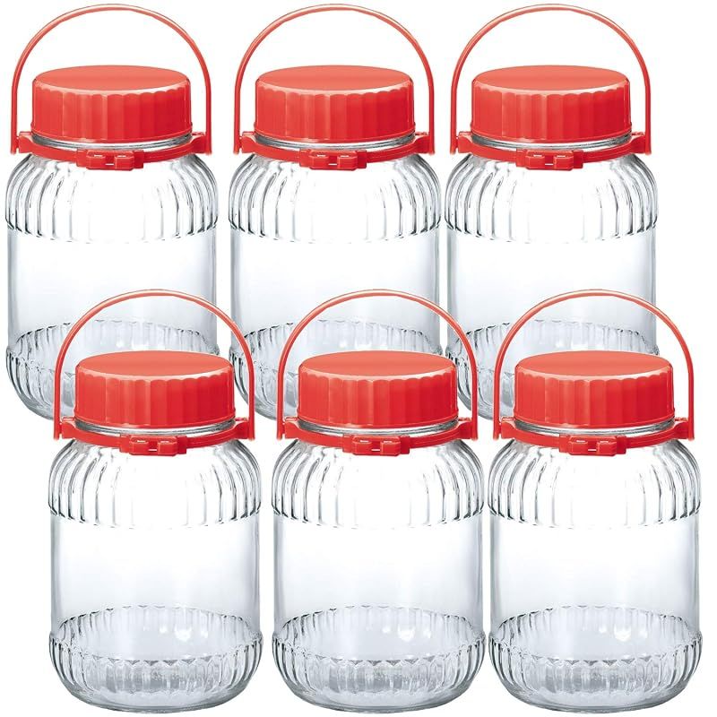 【新品】 東洋佐々木ガラス 梅酒用ビン 果実酒瓶 3000ml 6個セット 果実酒や漬物容器としても対応 保存瓶 保存容器 梅瓶 梅 梅干し 日本製 しおり付き I-71803-R-C-JAN