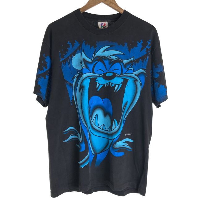 【中古】　SIGNALARTWEAR　Tシャツ　90s vintage　90年代　OLD　半袖　トップス　クルーネック　プリント　キャラクター　ルーニーチューンズ　タズマニアンデビル　USA製　古着　/7333