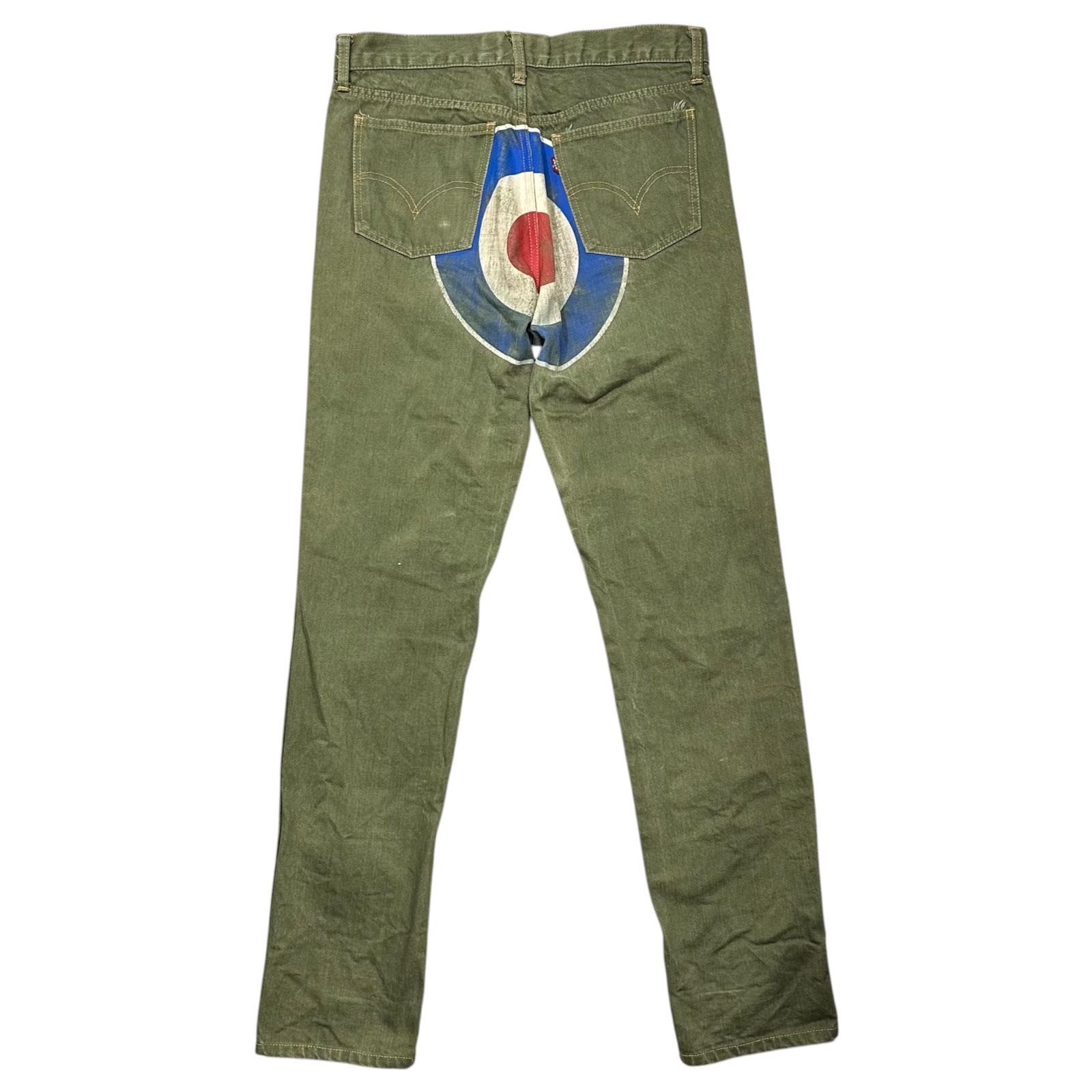 COMME des GARCONS JUNYA WATANABE MAN×Levi's(コムデギャルソンジュンヤワタナベマン×リーバイス) 2007SS Roundel Logo Denim Pants バック ラウンデル マーク プリント デニム パンツ