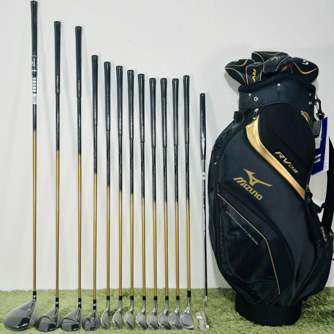 【中古】ミズノ RV03 未使用品 新古品 フルセット キャディバッグ付き 13本セット メンズゴルフ 初心者 入門 大人気モデル MIZUNO 男性 右利き flex R 49,794円