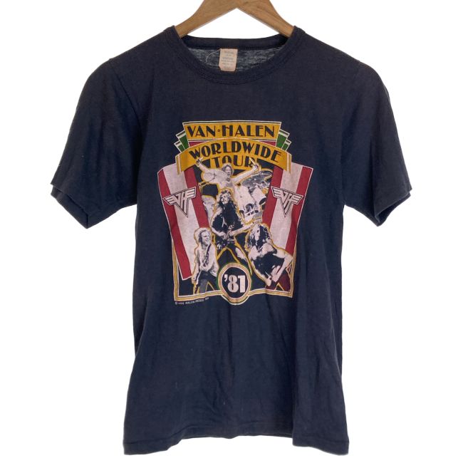 【中古】　ヴァン ヘイレン　バンT　80s vintage　80年代　OLD　Tシャツ　半袖　トップス　クルーネック　プリント　ツアーT　古着　/1951