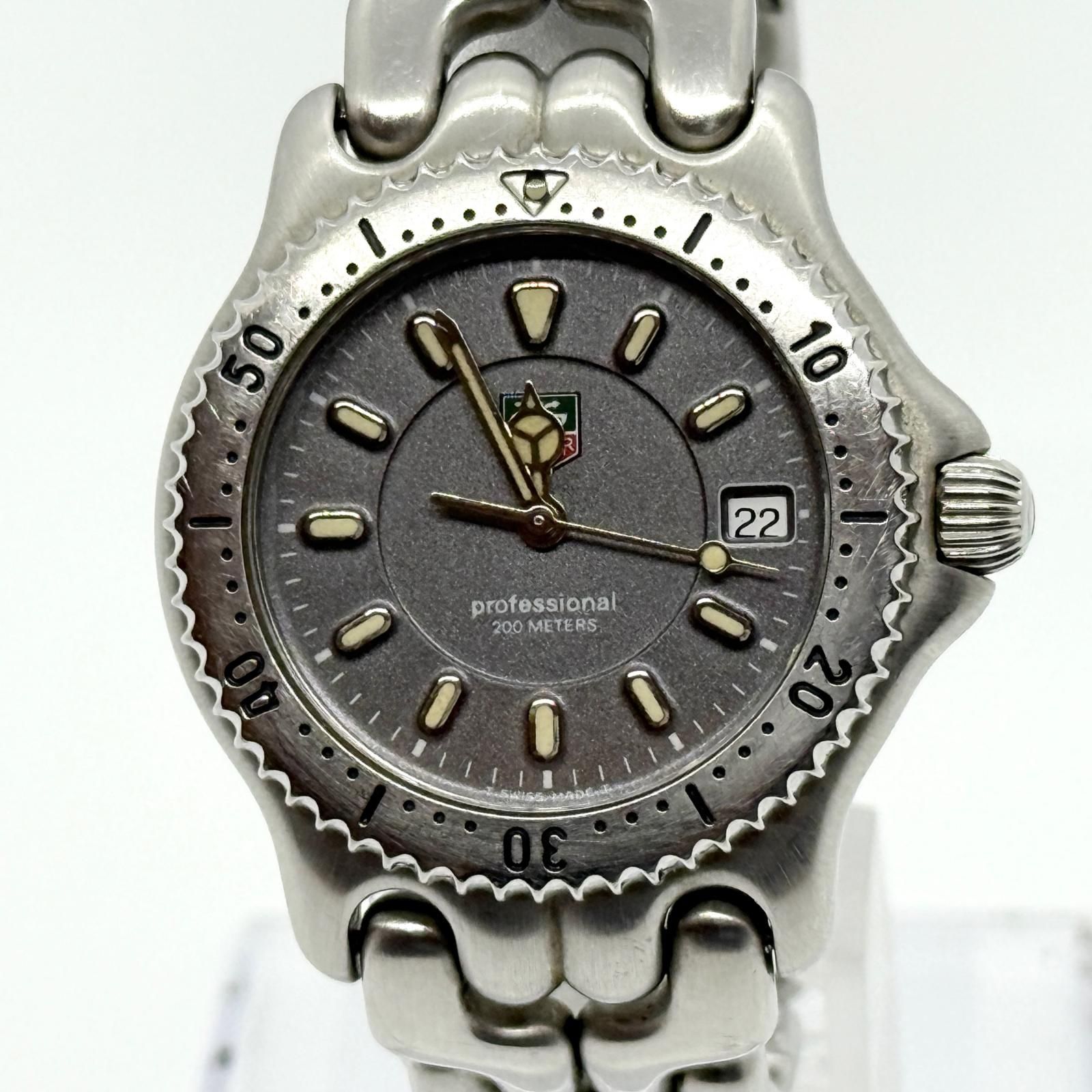 TAG HEUER タグホイヤー プロフェッショナル 200m WG1213－K0 グレー QZ メンズ 腕時計 稼働品