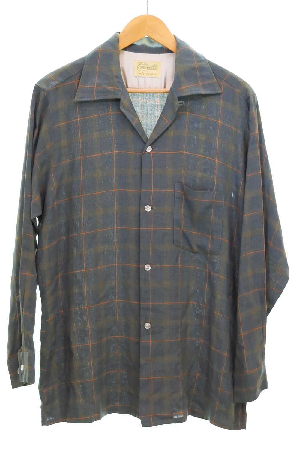 ヴィンテージ Vintage 60s Arrow Rayon Open Collar Shirt レーヨン オープン カラー シャツ ヴィンテージ シャツ 好配色 60年代 15 15 1/2 長袖シャツ マルチカラー Mサイズ 103MT-5269