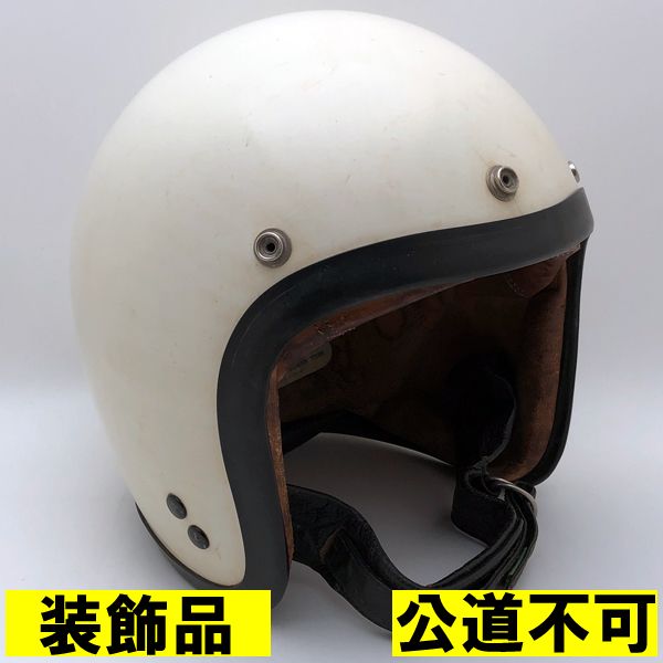 【装飾品・公道不可】60's A.G.V. VALENZA WHITE 55cm 【海外直輸入中古品】スモールジェットヘルメット オープンフェイス ヨーロピアン ホワイト 白色 XS～Sサイズ