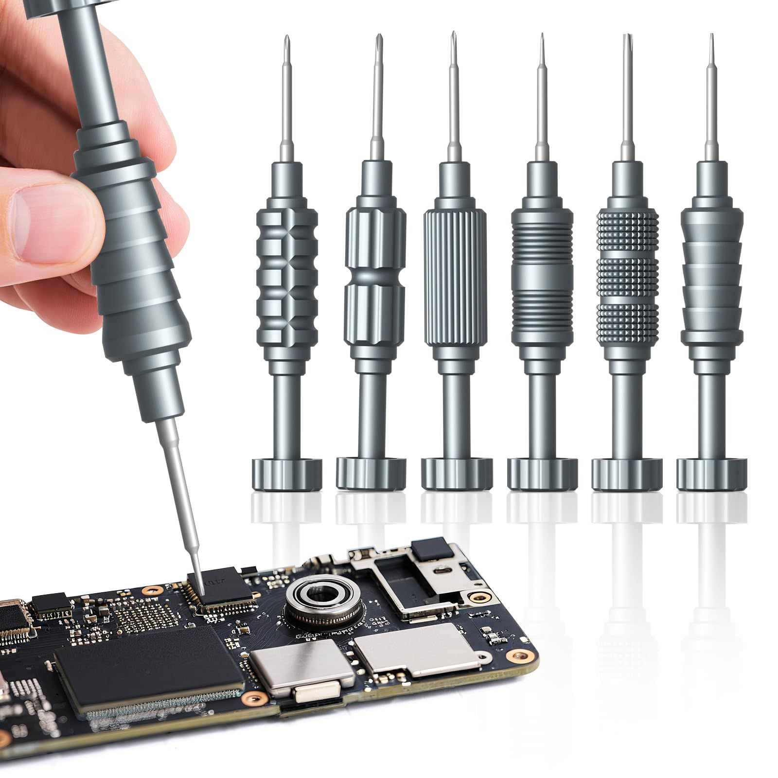 ms精密ドライバーセット 特殊ドライバー アイフォン 分解 アンドロイド 小型 (フィリップス1.2mm 1.5mm ペンタローブ 0.8mm トライポイント0.6mm トルクス T2 コンベックスクロス 2.5mm) Androidリペア 79ed0284
