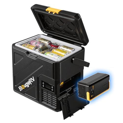 ☆新品☆【リン酸鉄電池付き】BougeRV ポータブル冷蔵庫 20L小型 -20℃?20℃ 冷凍冷蔵対応 軽量 静音 省エネ 【バッテリーで最長 30時間連続稼働】 大型ハンドル付き AC付属 アプリ操作可 4WAY電源対応(AC100V/D feb649af