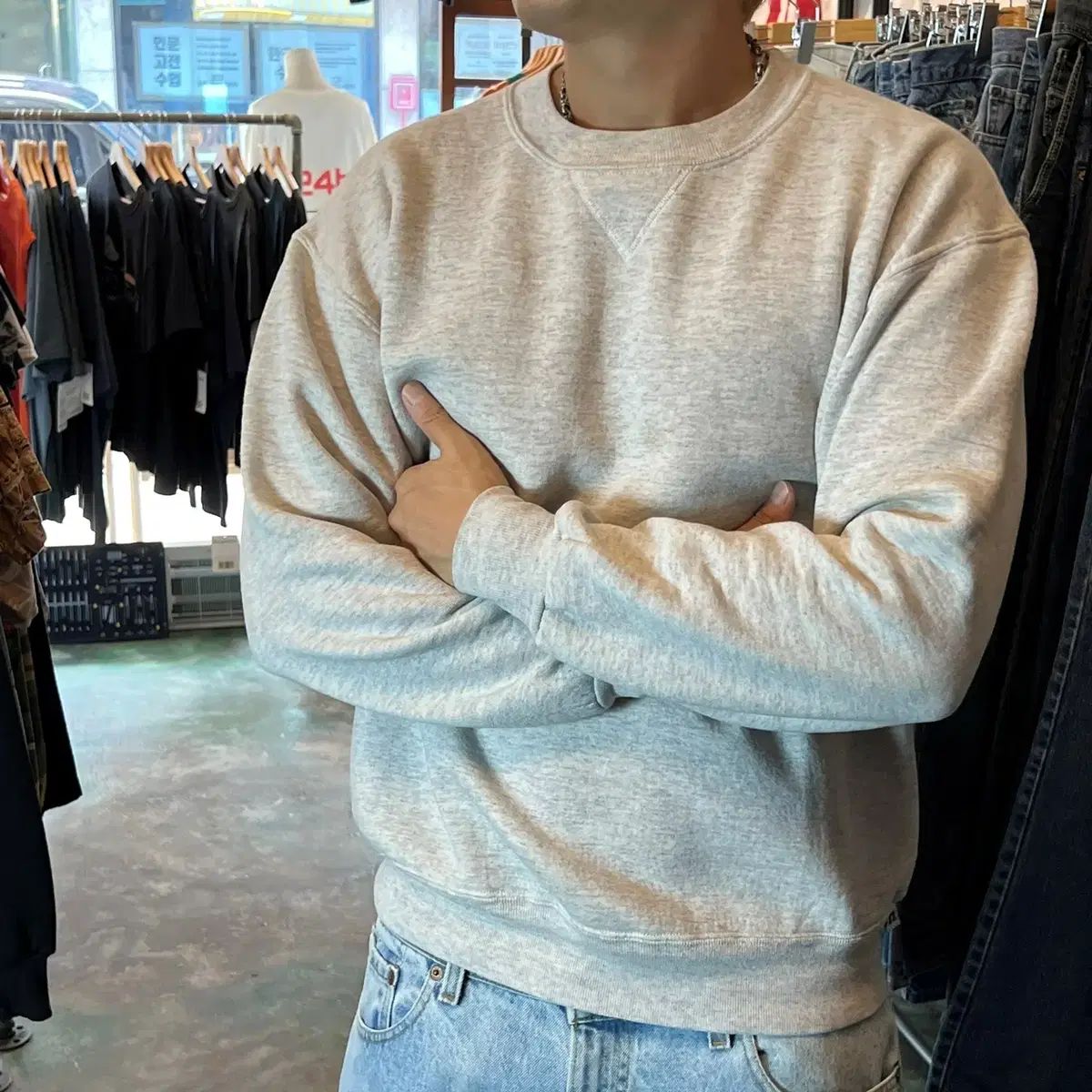 90s XL ラッセル アスレチック ヘザースウェット 無地 ブランク ヴィンテージ スウェット