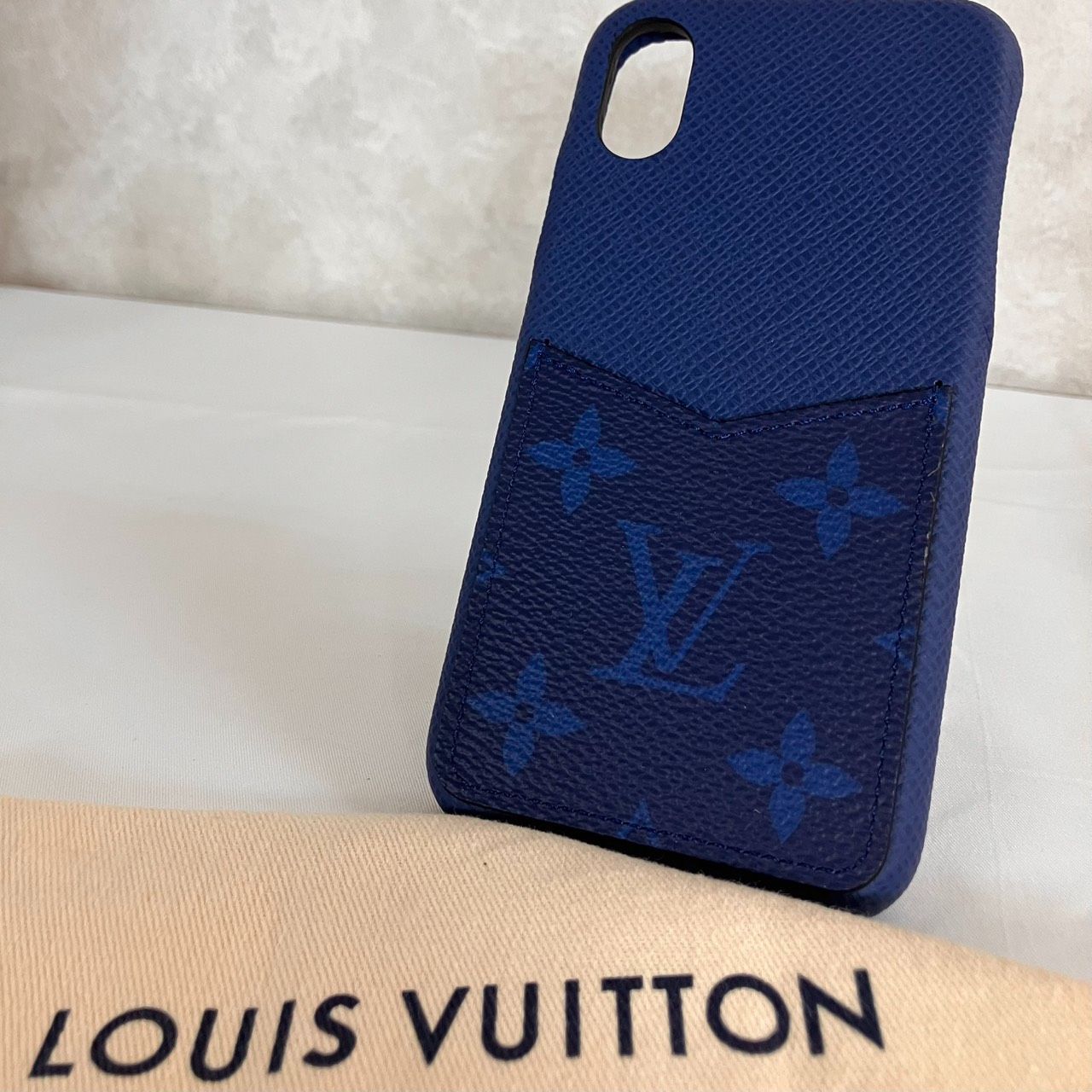 ルイヴィトン iPhoneX/XS ケース モノグラム カードポケット ブルー