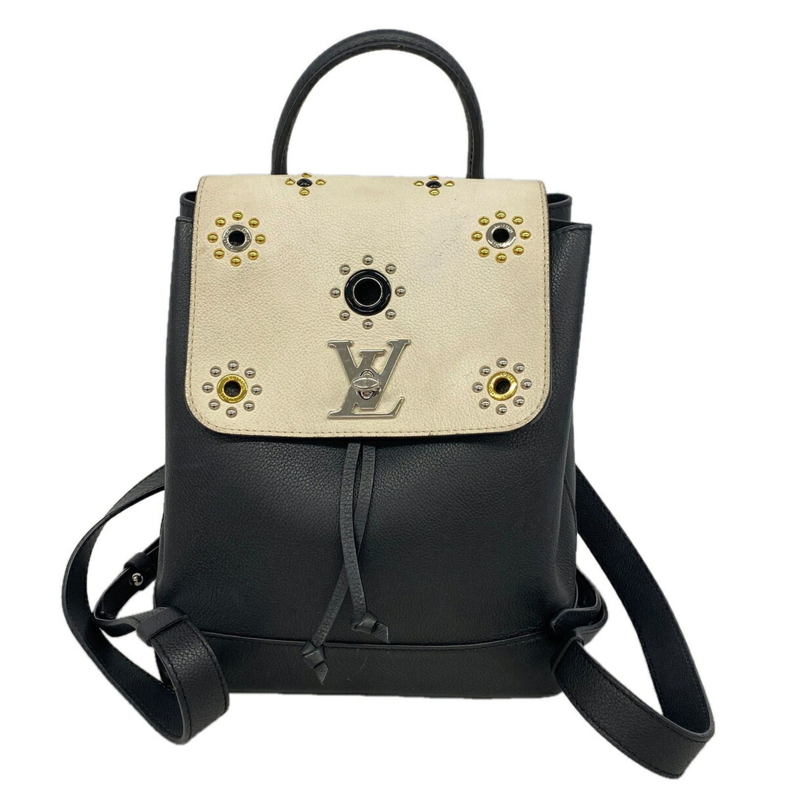 ルイ・ヴィトン(Louis Vuitton) ルイ・ヴィトン リュック・デイパック ロックミーバックパックスタッズ M54108 ブラック ホワイトレディース