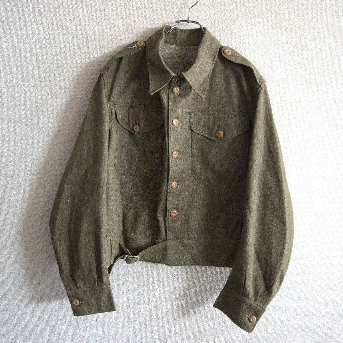 【希少サイズ/8】 British Army 【50s/Green Denim Battle Dress Jacket】イギリス軍 グリーンデニム バトルドレスジャケット ヴィンテージ 26080502