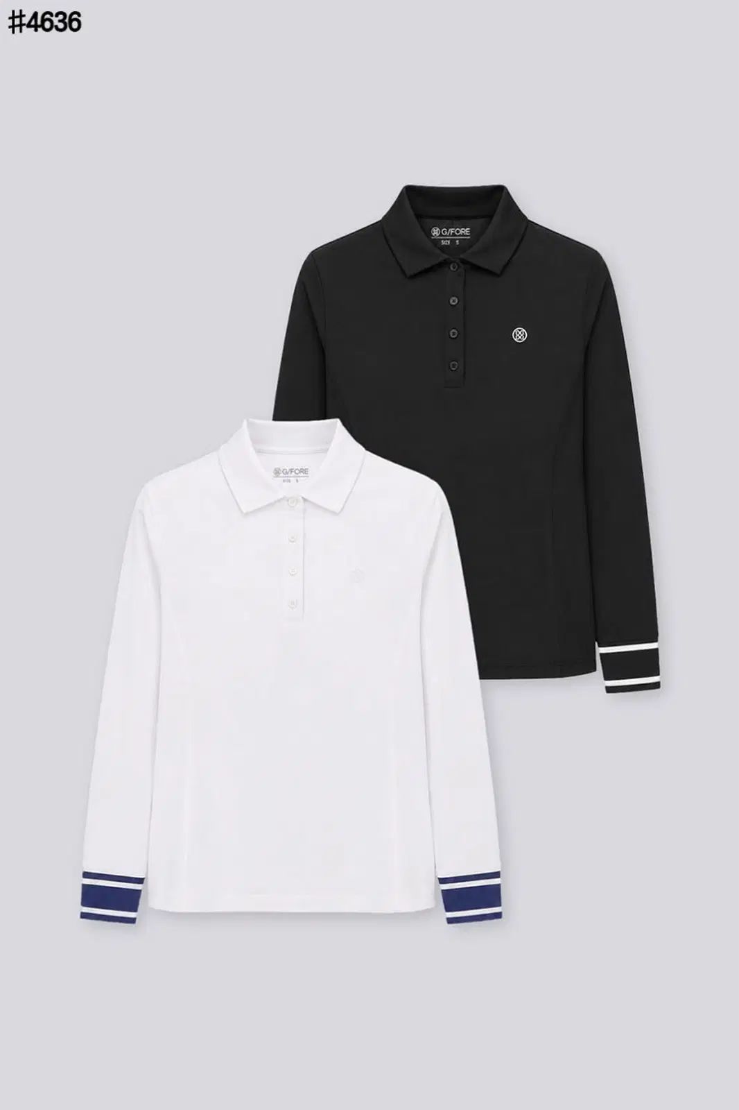 G/FORE ジーフォア 袖 バイカラー ロング スリーブ ピケ Tシャツ