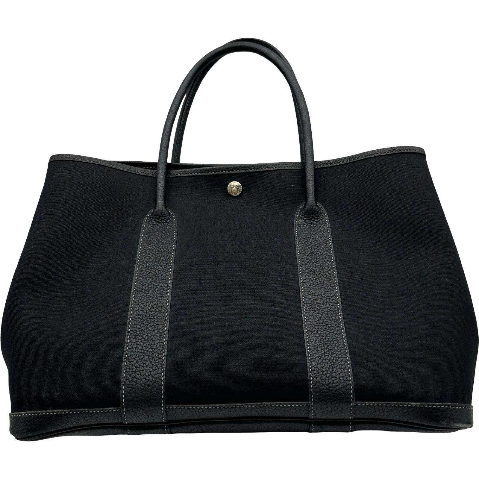 エルメス HERMES ガーデンパーティPM □G刻印 ブラック シルバー金具 トワル ユニセックス ハンドバッグ