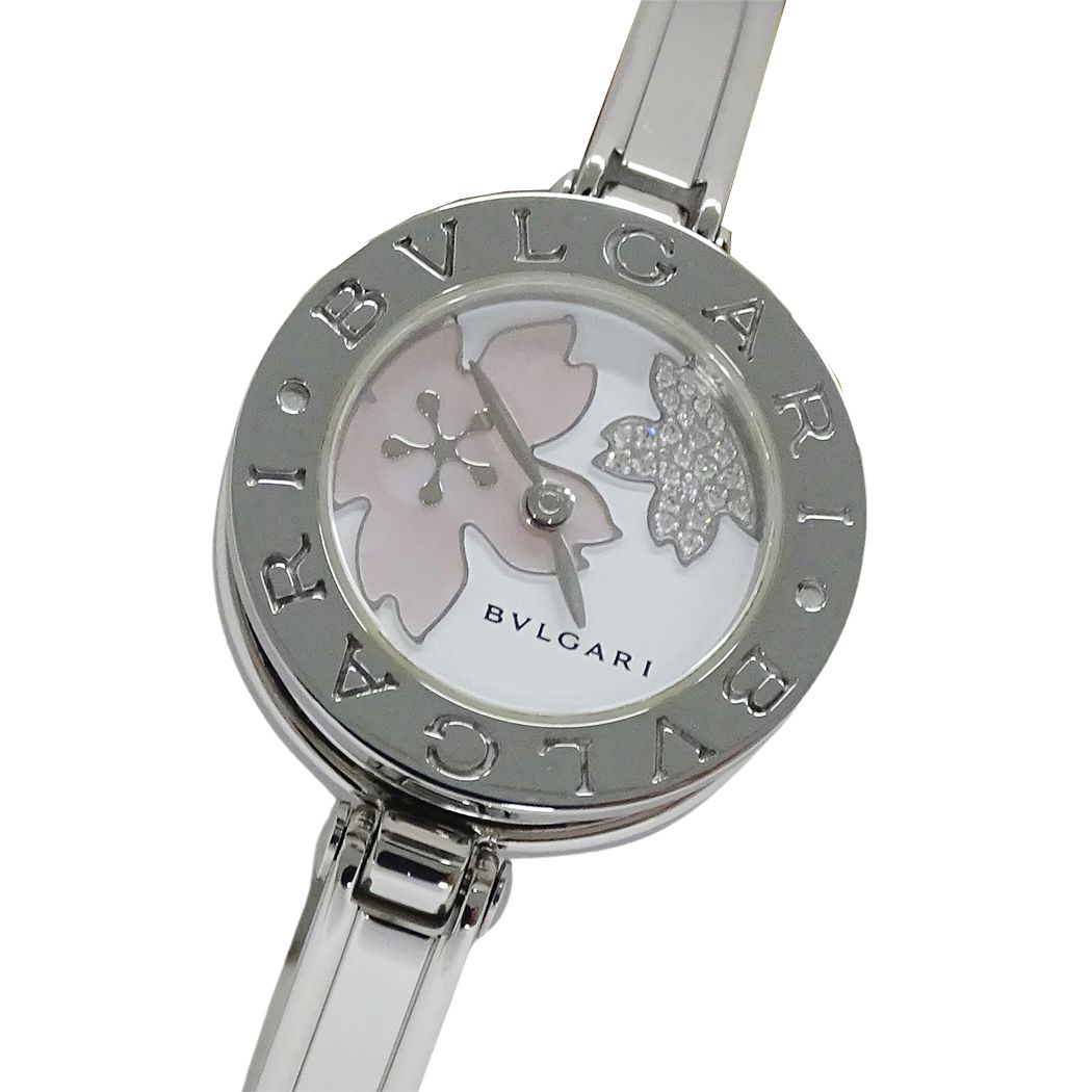 ブルガリ BVLGARI 時計 レディース ブランド B-zero1 ビーゼロワン メディテラネアン ガーデン ダイヤモンド クオーツ QZ ステンレス SS BZ22S BZ22FDSS バングル 磨き済み 【中古】