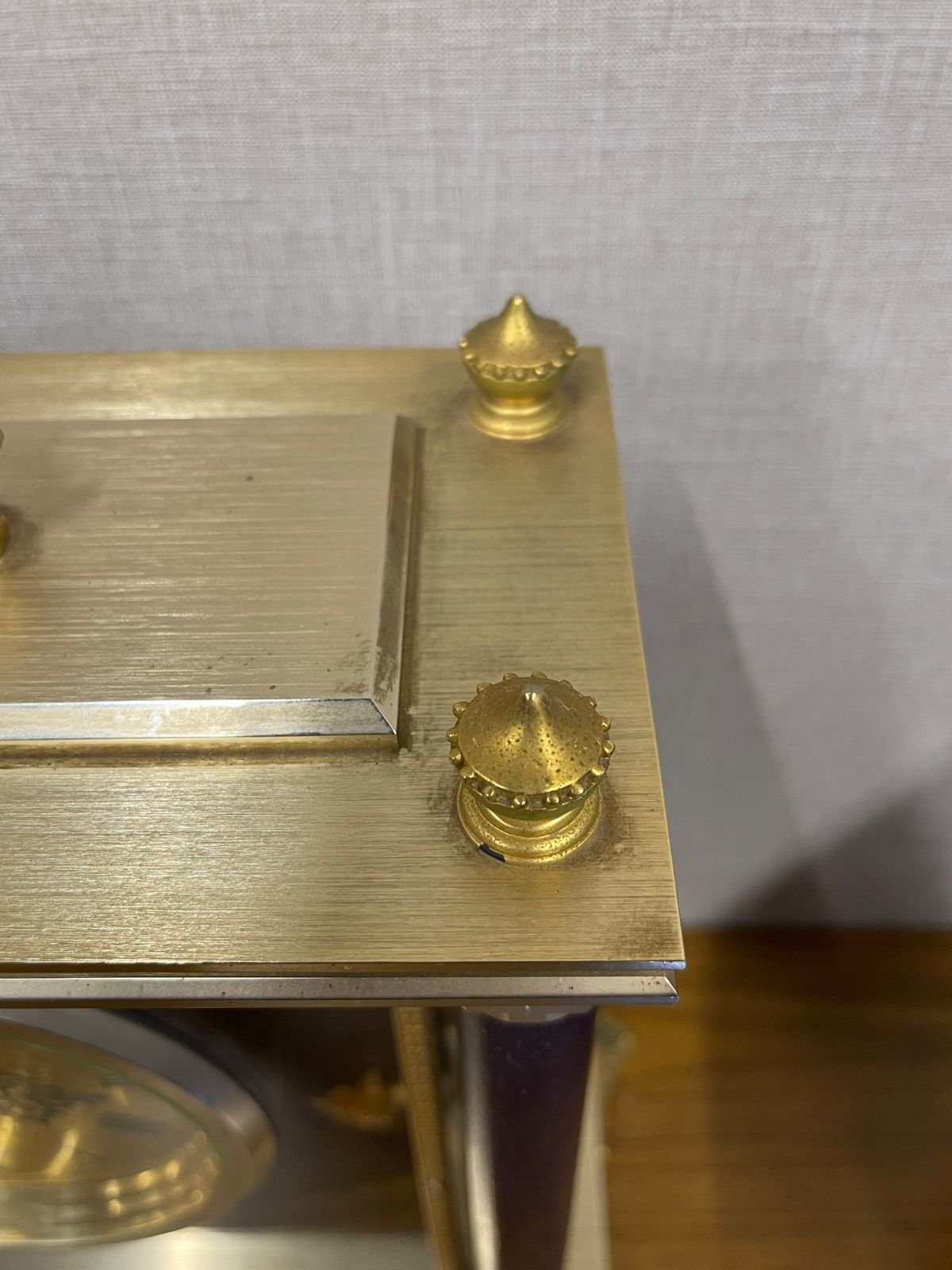 SEIKO セイコー 置時計 QW416G ネイビー 薔薇 高級 豪華装飾 - メルカリ