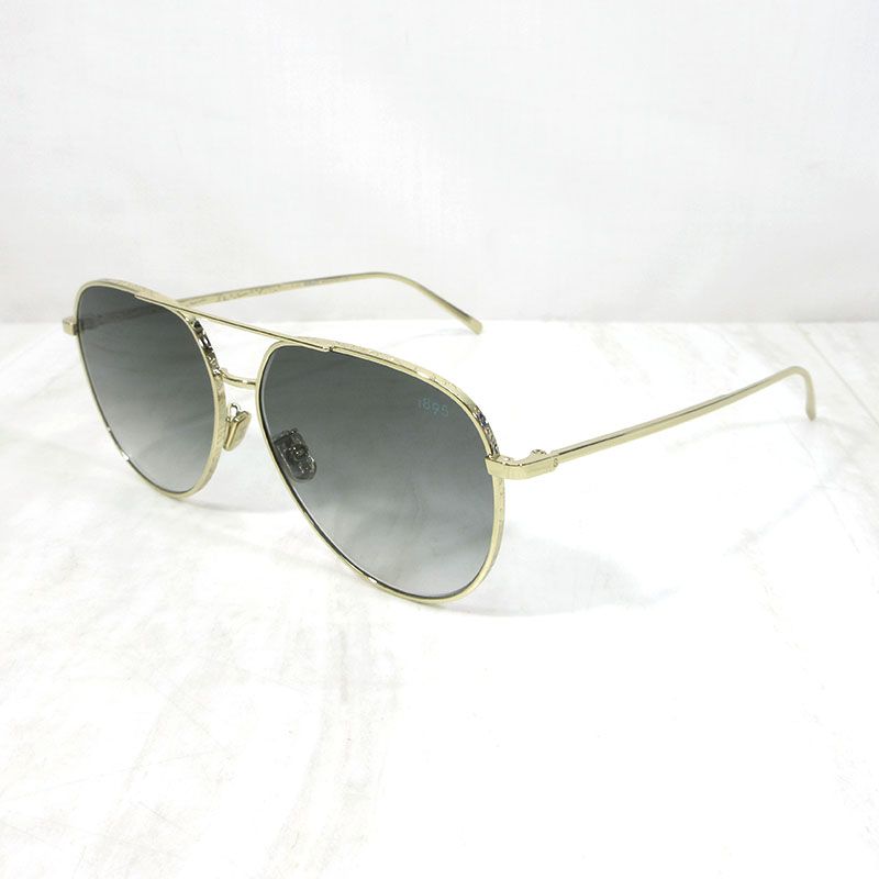 【三重本店】 中古 Berluti | ベルルッティ サングラス GLINT グリント ダブルブリッジ ティアドロップシェイプ サングラス サイズ：59□13-150 BL40010U-32E ゴールド×グレー系(グラデーションレンズ) 【116】