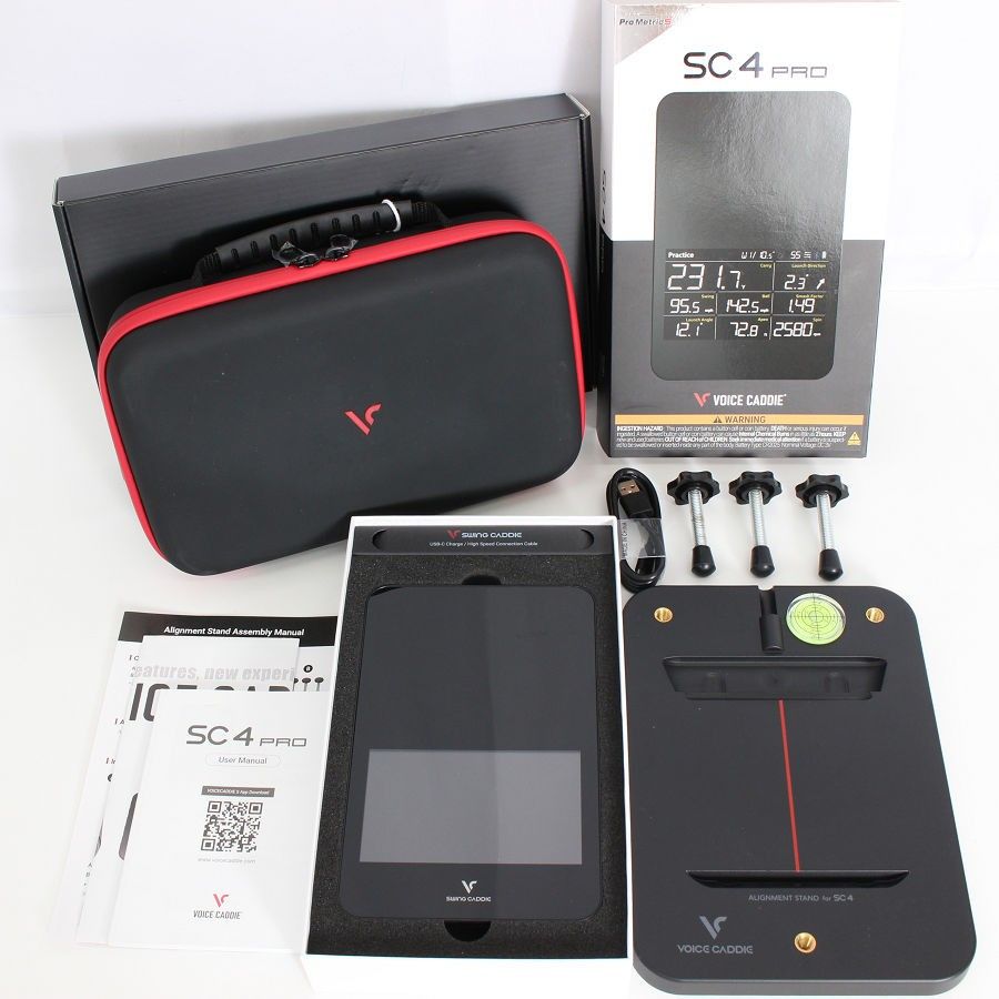 【美品】Voice Caddie swing caddie SC4 PRO 専用スタンド+ケース付き 弾道測定器 ボイスキャディ スイングキャディ 本体