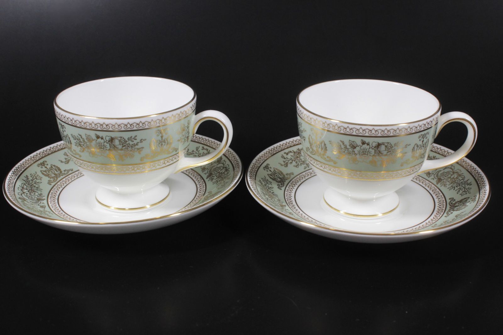17【極美品】ウェッジウッド コロンビア カップ＆ソーサー 2客セット 英国製 WEDGWOOD COLUMBIA R4409
