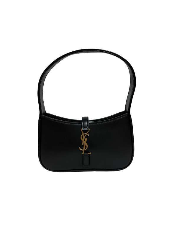 SAINT LAURENT　サンローラン　LE 5 A 7　ミニ　レザー　ブラック　ゴールド金具　ハンドバッグ 【LVU25011978】