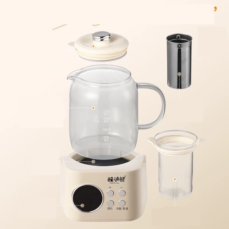 電気ケトル お茶 温度調節付 急須 ティーポッ 電気ポット 予約1.2L 湯沸かし器 保温機能付き 空焚き防止 沸いたら自動でオフ 耐熱ガラス