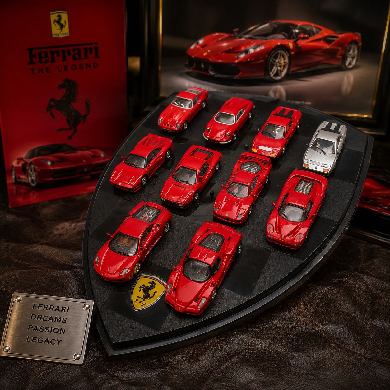 フェラーリ 歴代名車 ミニカー 10台セット 専用台座付 Ferrari