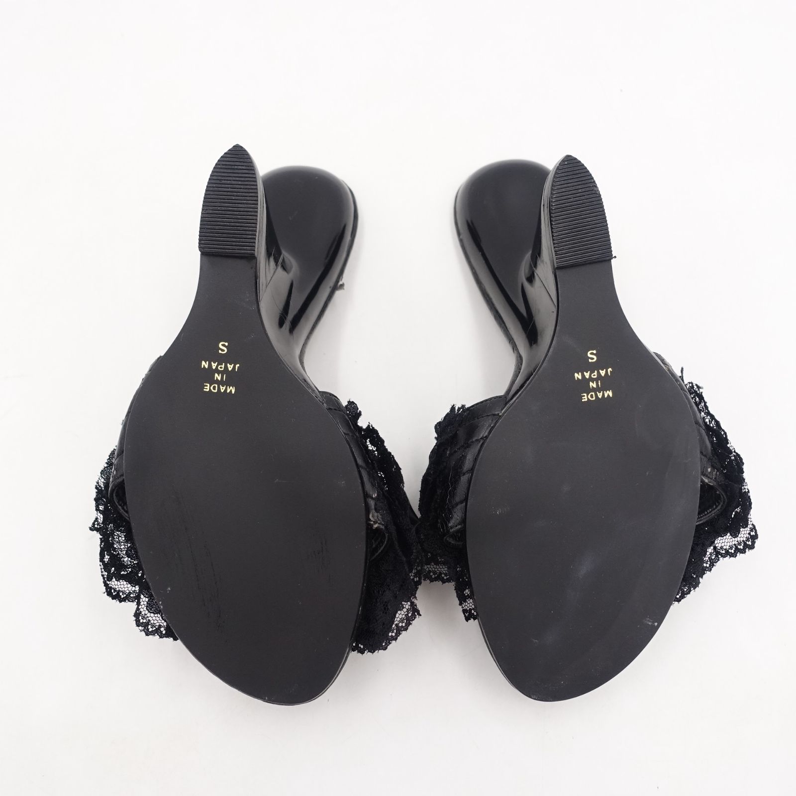 JESUS DIAMANTE パールレース サテンリボン ミュール S/22.5cm相当