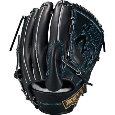 ゼット 硬式用グラブ ブラック 投手用 縫糸サックス BPGB12611N 1941 ネオステイタス