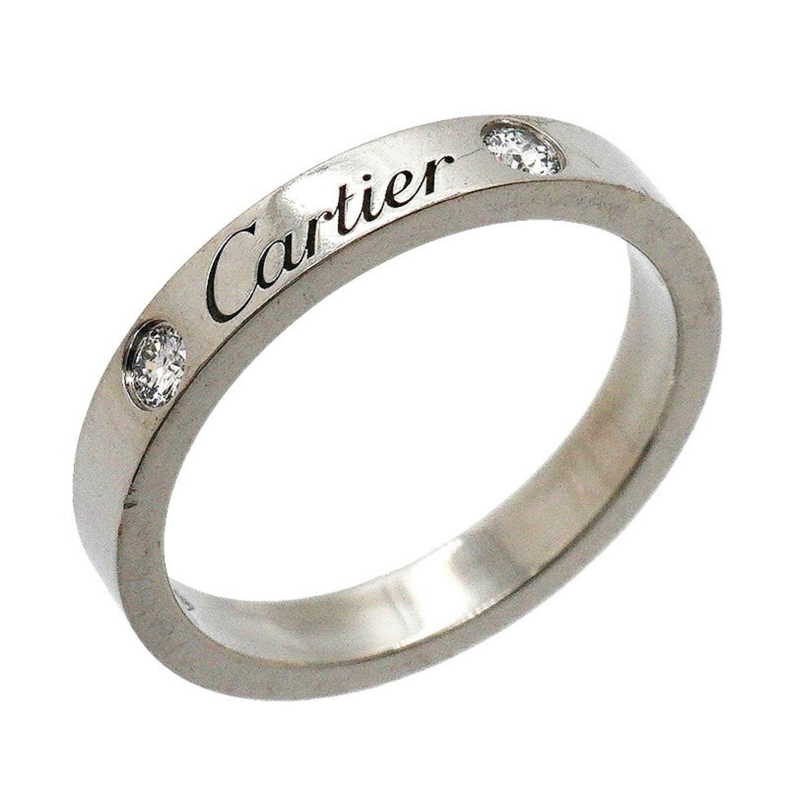 カルティエ(Cartier) カルティエ リング Cドゥ 2PD Pt950 プラチナ ダイヤモンド ＃50レディース P3516715