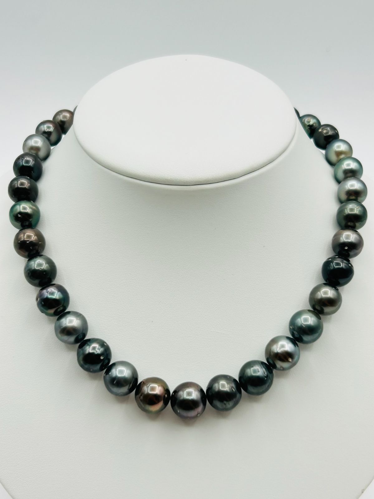 タヒチ 黒蝶 パール ネックレス 真珠 9.9~12.7mm BLACKPEARL 大渓地
