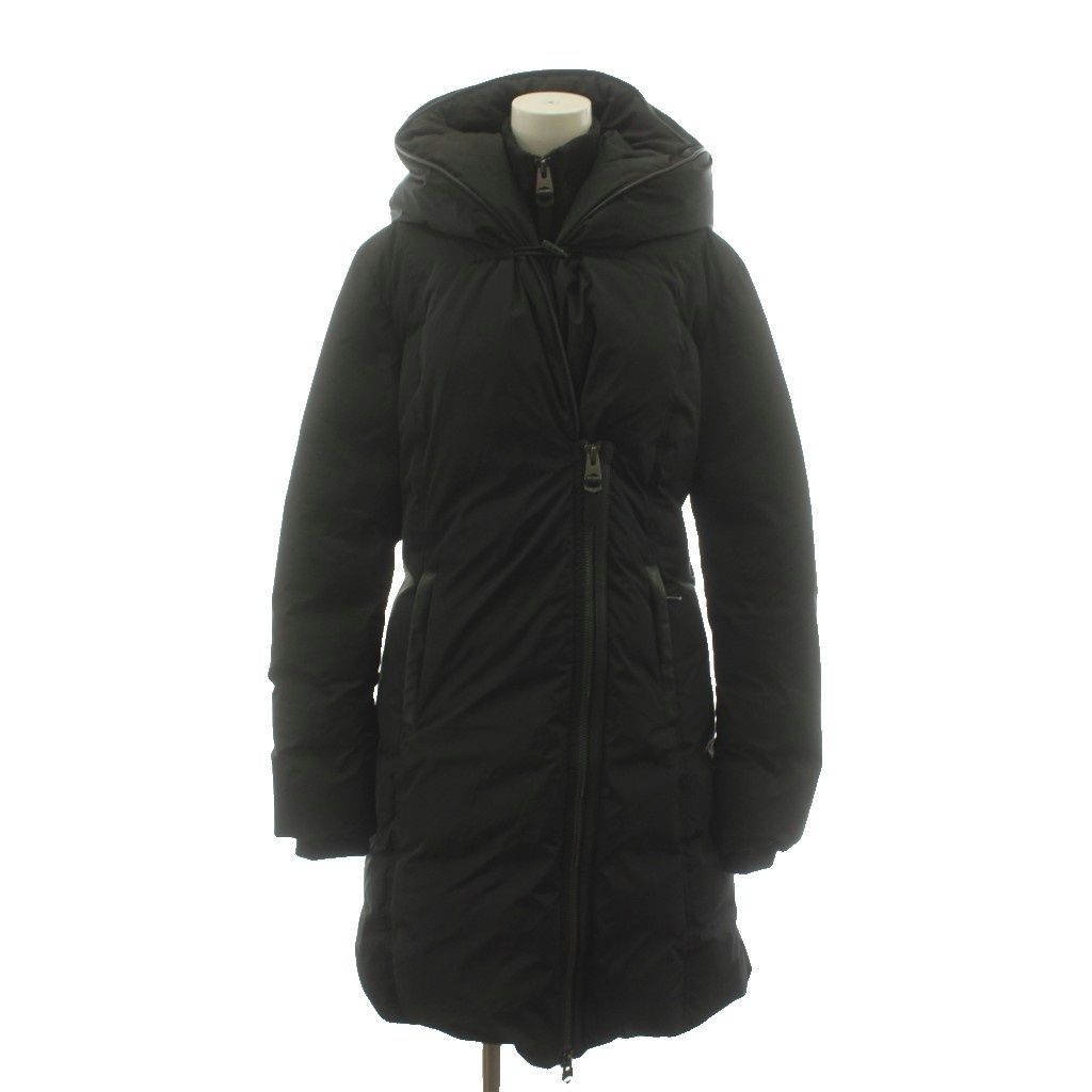 マッカージュ MACKAGE ケイ KAY-NFR ダウンコート ロング フード アシメトリージップ ロゴ アウター M 黒 ブラック /AN ■GY50 52,140円