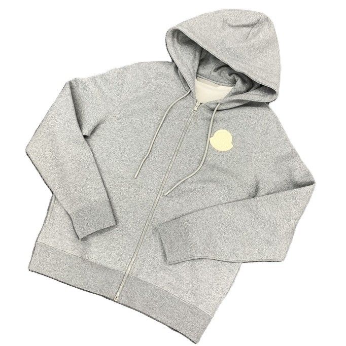 MONCLER モンクレール 23AW HOODIE ZIP UP スウェットパーカー 【未使用に近い】 Lサイズ ロゴワッペン 裏起毛 シンプル メンズ GII63504