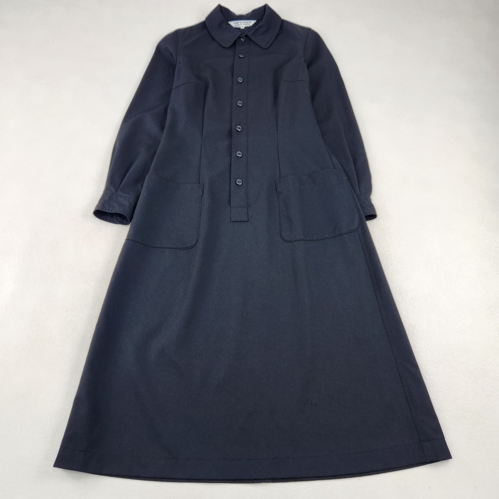 COMME des GARCONS ロングワンピース コムデギャルソン コムコム マキシ丈 ウール コート ブラック