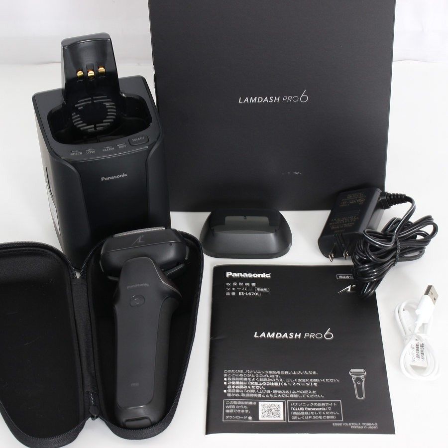【美品】パナソニック ラムダッシュPRO ES-L670U-K クラフトブラック メンズシェーバー 6枚刃 Panasonic 本体