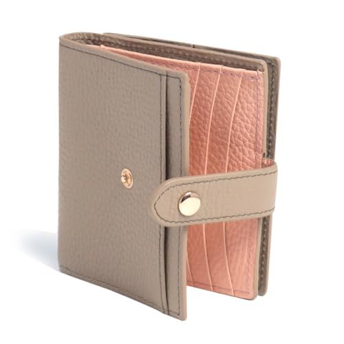 [HAKATA NO MORI LEATHER] 2つ折り 財布 レディース 本革 ミニ財布 人気 ボックス box型 小銭入れ スキミング防止 使いやすい お札が折れない コンパクト財布 (ベージュグレー)pms 79e17d16 7,050円