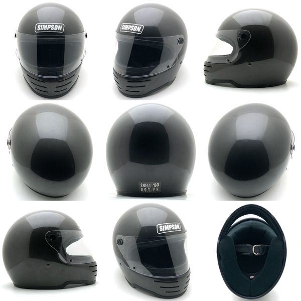 【装飾品・公道不可】BHVシールド付 SIMPSON M62 GUNMETAL 59cm 【海外直輸入中古品】フルフェイスヘルメット 族ヘル オンロード シンプソン model62 モデル62 ガンメタル ガンメタリック 砲金色 筒金色 gray グレー