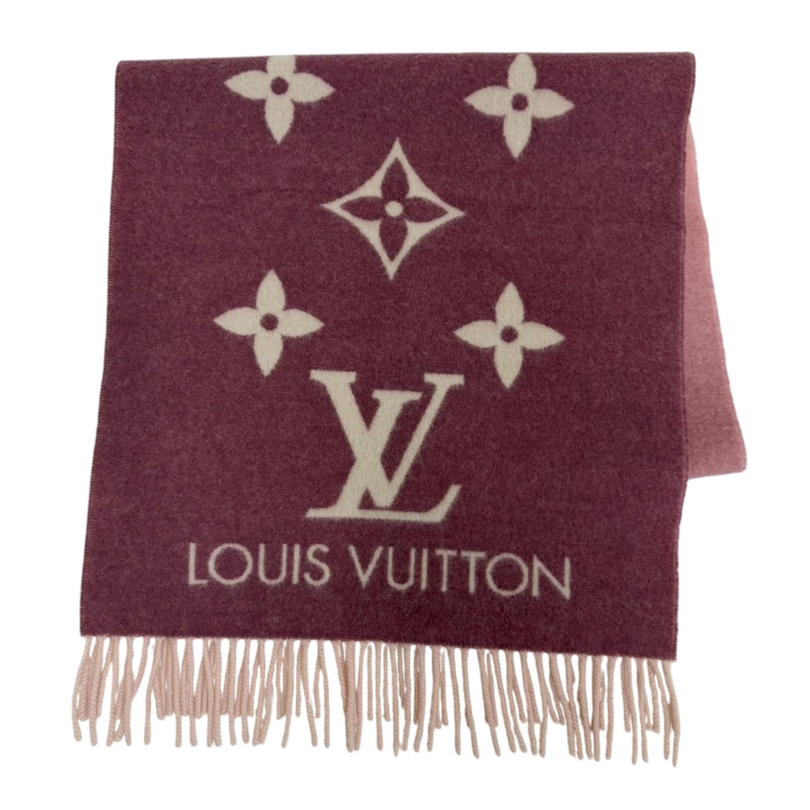 美品☆LOUIS VUITTON ルイヴィトン 2022年製 M77375 マフラー レイキャビック グラディエント カシミヤ100％ ローズグレール 正規品