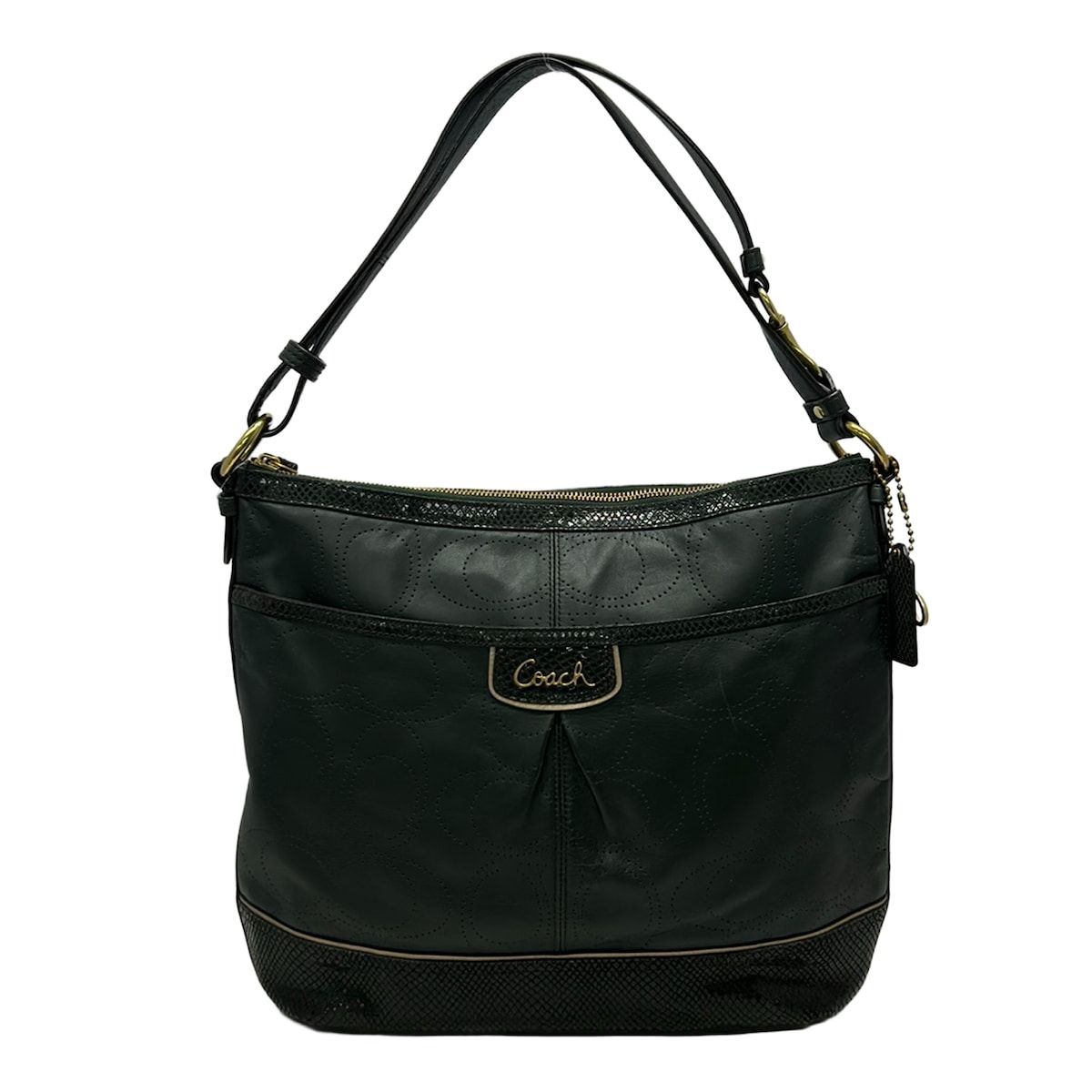 COACH(コーチ) ショルダーバッグ パーク エレベーテッド レザーダッフル F19739 ダークグリーン レザー