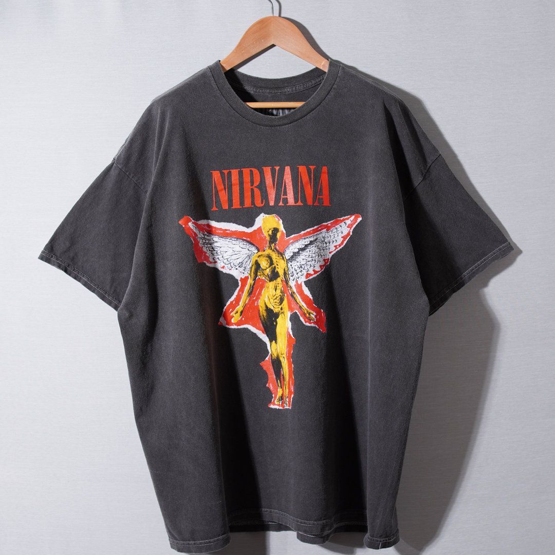 ニルヴァーナ Tシャツ XL ダークグレー ニルヴァーナ NIRVANA Tシャツ XL 相当 (表記L) グレー バンT バンドT
