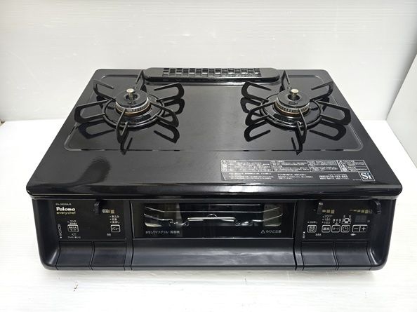 【中古品】 パロマ Paloma エブリシェフ ガスコンロ LPガス(プロパンガス) 右強火力 両面焼きグリル PA-380WA-R 2024年製 〇YR-20377〇