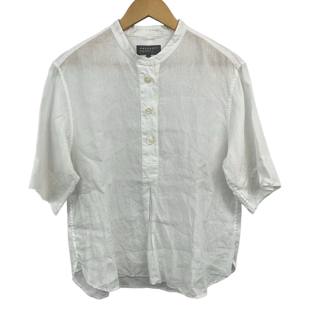 MargaretHowell(マーガレットハウエル) 七分袖カットソー サイズ1 S レディース美品 - 白 麻