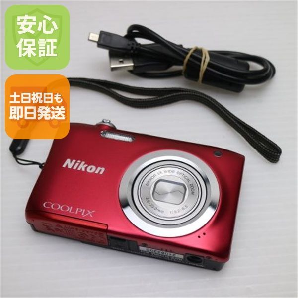 新品同様 COOLPIX A100 レッド 即日発送 コンデジ Nikon 本体 土日祝発送OK