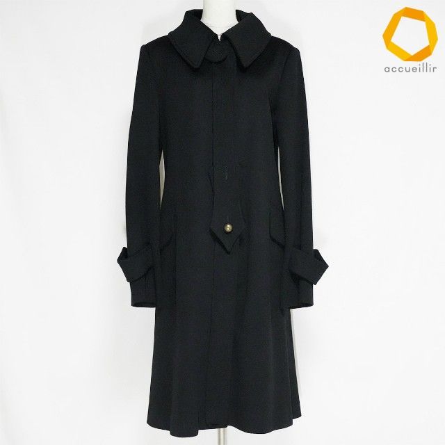 #wnc イヴサンローラン リヴゴーシュ Yves Saint Laurent rivegauche コート F38 黒 ヴィンテージ ロング ウール レディース [1002835]