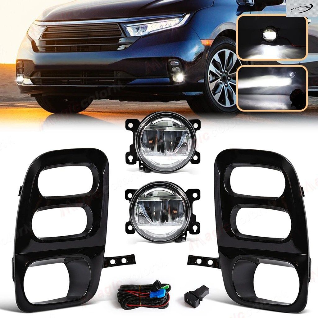 LEDカーフォグランプ ホンダ オデッセイ 2021 - 23 DRL デイタイムランニングライト フォグランプ フロントバンパー ヘッドライト デイライ